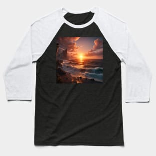 Ocean Sunset Baseball T-Shirt